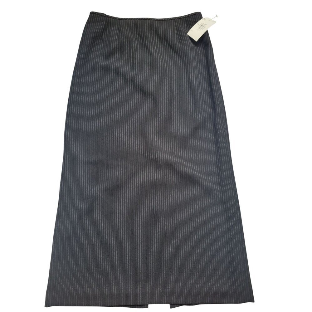 NWT Le Suit Black Pen stripe Pencil Long Skirt